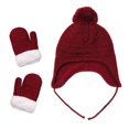 thumbnail image 3 of Toddler Kids Hats Gloves Set for Children Winter Knit Earflap Beanie Warm Mitten Fleece Cap for Girls Boys Christmas Gift, 3 of 4
