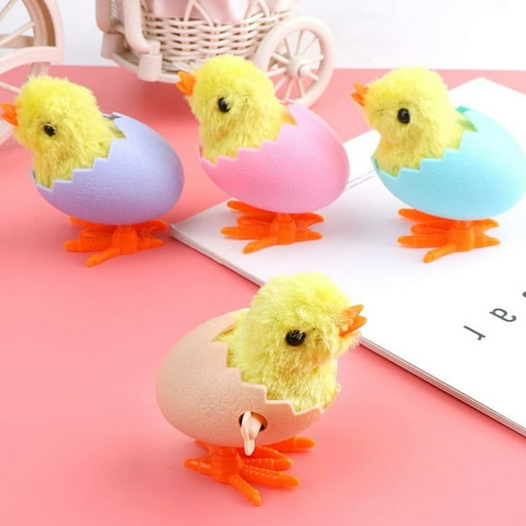 CHOK Wind Up Toy Plush Jumping Wind-up Educational Easter Toys Chicken Toy Chicks Toy For Toddlers Home Decor ，4 Pcs