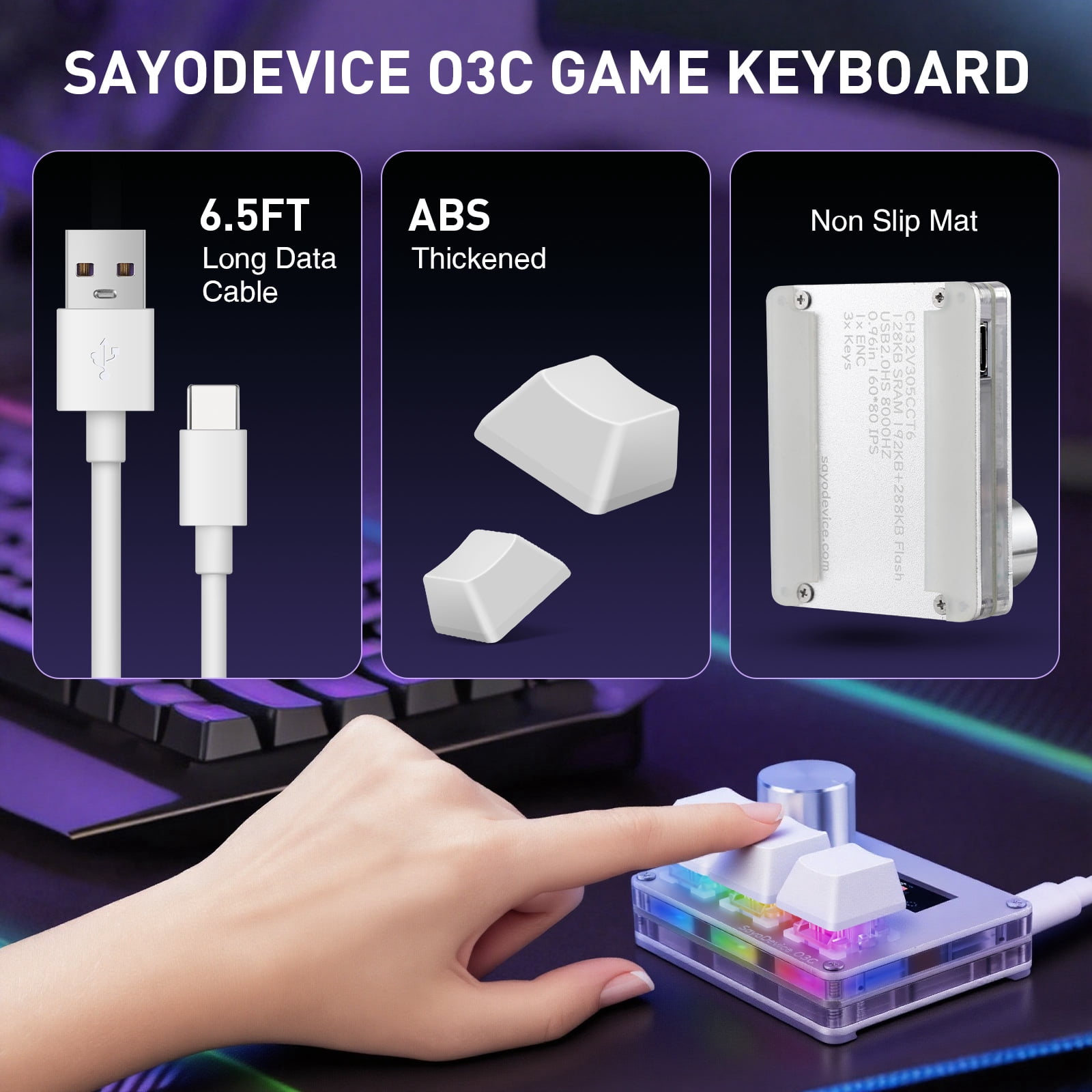 SayoDevice O3C Rapid Trigger Mini Keyboard Magnetic Switches Keyboard OSU Geometry Dash
