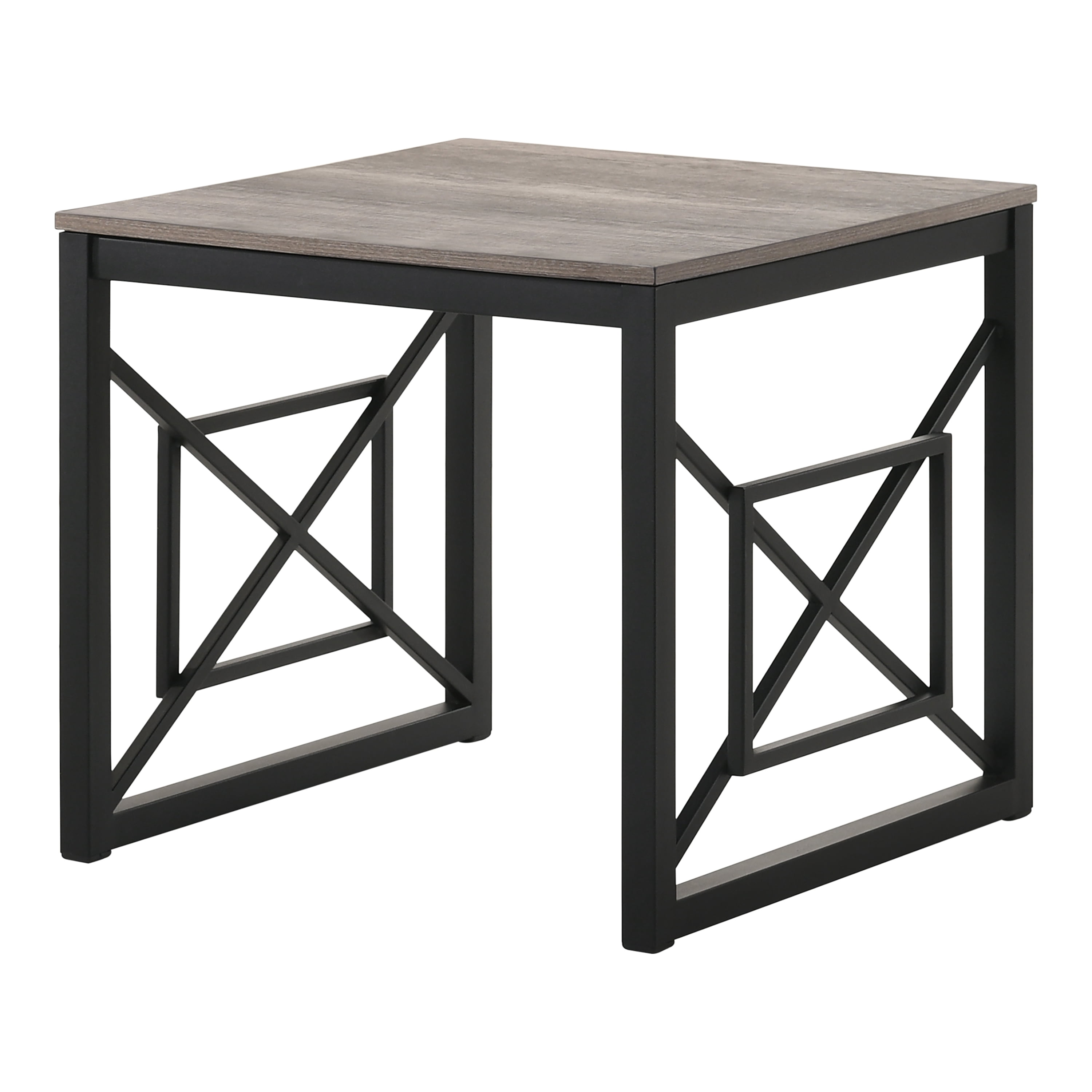 Furniture of America Dexter Wood Top and Metal Gray 2-Piece Coffee Table Set