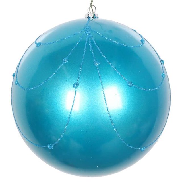 Vickerman MT194712D Rideau Ornemental Pailleté Turquoise Bonbon 6 Po. - 3 par Sac