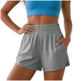 thumbnail image 4 of COMVALUE Women's 2 in 1 Running Shorts High-Split Athletic Short High Waisted 3" Liner Workout Gym Short with Pockets (Dark Gray, XL), 4 of 9