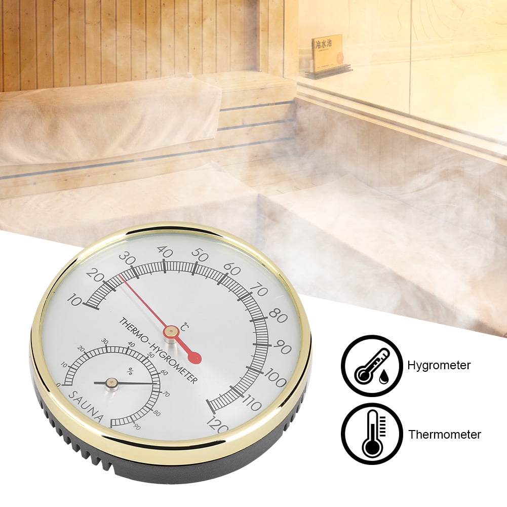 Tbest Metal Dial Indoor Thermometer Hygrometer Hygro-thermometer Sauna Room Accessory... by