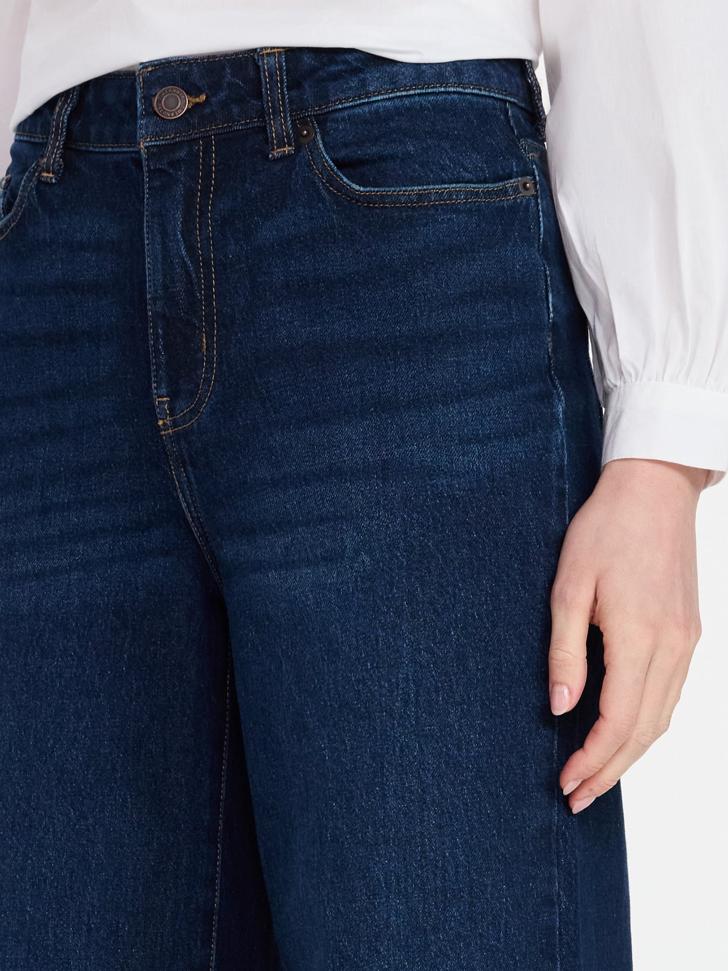 Time and Tru Women's Wide Leg Jeans, 31" Inseam, Sizes 0-22, 0L-22L