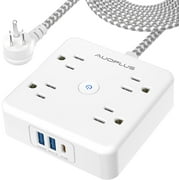 AUOPLUS Surge Protector Power Strip - 4 Widely Outlets with 3 USB Ports(1 USB C Outlet/PD 20W), Outlet Extender