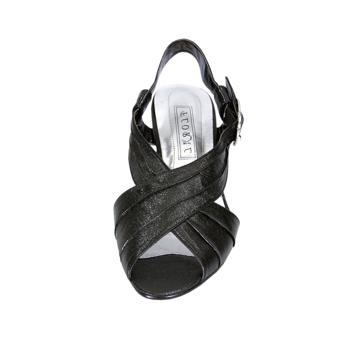 FLORAL Helene Women's Wide Width Trendy Elegant Crisscrossed Straps Styled Open Toe Sandals BLACK 10