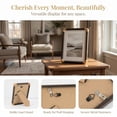 thumbnail image 2 of Unique Bargains Rounded Edge Plastic Photo Frame Black Walnut Wood Color 4" x 6", 2 of 5