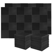 Donner 50-Pack Acoustic Panels Sound Proof Foam Panels for Walls, 1" x 12" x 12" Wedge Sound Absorbing Panels