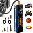 thumbnail image 1 of Compresor de aire portátil para inflar neumáticos OMQ, 150 PSI, 10000 mAh, 1 of 7