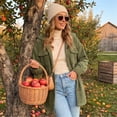 thumbnail image 5 of Corduroy Jacket for Women Oversized Long Sleeve Button Down Jacket Casual Work Travel Fall Winter Coat, S, 5 of 8