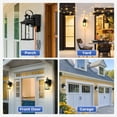 thumbnail image 6 of Black Outdoor Porch Light with GFCI Outlet, Motion Sensor Exterior Lighting Fixtures Wall Mount for House with Water Ripple Glass, Anti-Rust Waterproof Outdoor Wall Lantern for Garage, 6 of 12