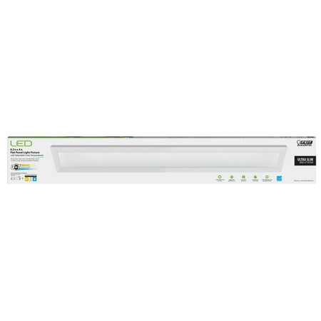 FEIT Electric 0.9 in. H x 6 in. W x 47.3 in. L White LED Flat Panel Light Fixture