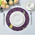 thumbnail image 3 of SKYSONIC Mardi Gras Round Placemats for Dining Table Non-Slip Heat-Resistant Polyester Table Mats 4 pack Washable Table Mats for Kitchen Dining Table Decoration, 3 of 5