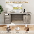 thumbnail image 6 of Furnibear Computer Desk with Drawers, Storage Cabinet with Built-in Outlets, USB Ports for Home Office, Washed Gray, 6 of 8