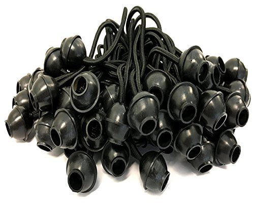 6" BALL BUNGEE BUNGEES HEAVY DUTY BLACK ~ Lot of 25 ** Free Shipping ** 