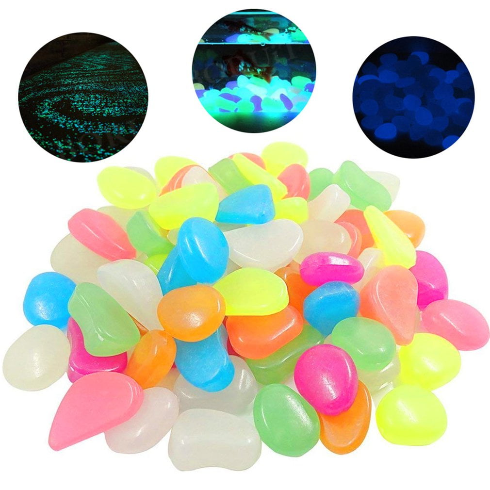 Glow in the Dark Garden Pebbles Glow Stones Rocks for Walkways Garden