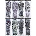 thumbnail image 1 of Etiqueta engomada temporal del tatuaje del brazo, 8 hojas del tatuaje del brazo Etiqueta engomada impermeable del tatuaje del brazo Etiqueta engomada del tatuaje temporal hecha a mano con cuidado, 1 of 8