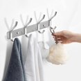 thumbnail image 2 of Wall Mounted Coat Rack with 4 Silver Stainless Steel Hooks for Towels and Coats, 2 of 5
