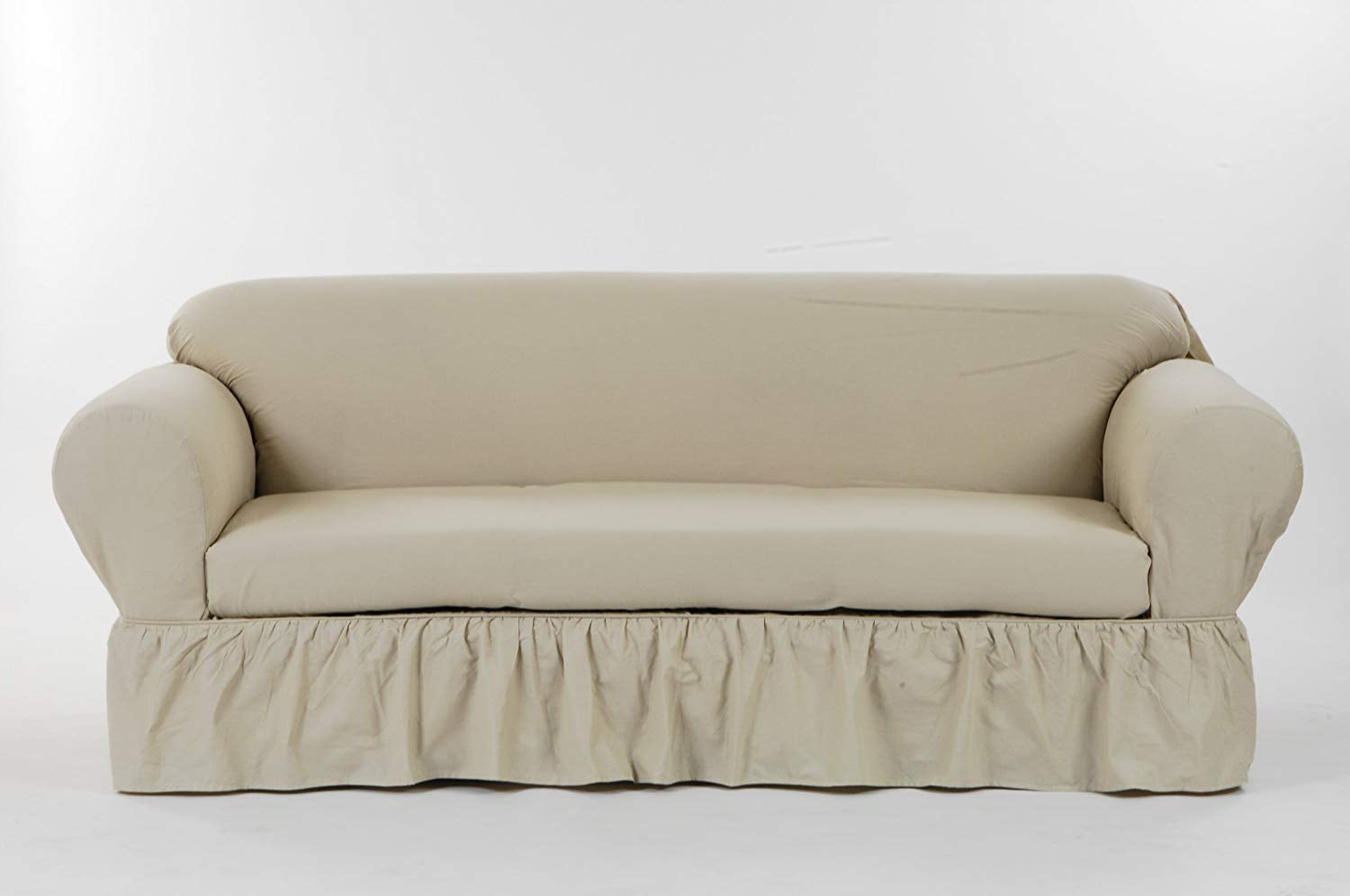 Classic Slipcover cotton 2 piece ruffled sofa slipcover