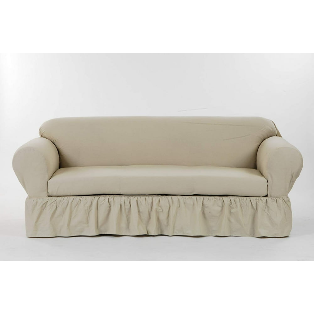 Classic Slipcover cotton 2 piece ruffled sofa slipcover