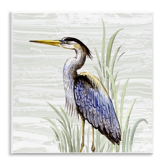 Stupell Industries Beach Bird Simple Heron Animals Painting Unframed Art Print Wall Art, 12 x 12