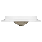 Design House Cultured Marble 37 x 19 Single Bowl Vanity Top with Backsplash and Centerset Mount, White