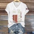 thumbnail image 5 of NMMUED Women's 4th of July Shirts V Neck Patriotic Tops 250 Years Graphic Tees Distressed American Flag Independence Day Summer Casual Short Sleeve T-shirts Outfits White XL, 5 of 9
