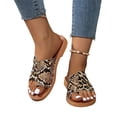 thumbnail image 3 of Ediodpoh Slippers Women's Large Size Flat Bottom Square Head Beach Slippers Womens Slippers Brown 9.5, 3 of 7