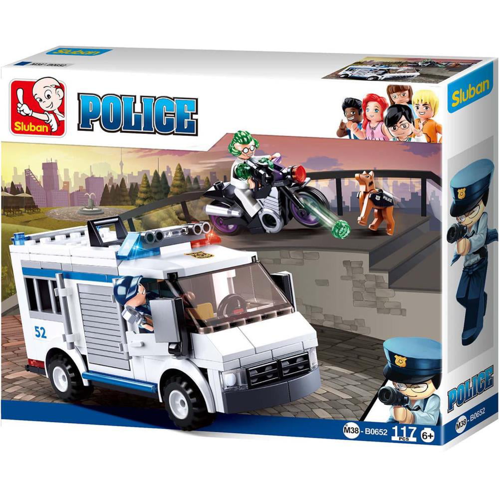 Sluban police SWAT prisonnier Transporter Van Camion Briques Blocs Play Toy B0652 