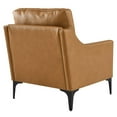 thumbnail image 4 of Armchair Accent Chair, Tan, Leather, Mid Century Living Lounge Cafe Lobby Hospitality Restaurant, Modern Contemporary HB34321, 4 of 8