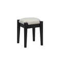 thumbnail image 5 of 39" Modern Bohemian Style Wooden Makeup Vanity Desk with Stool, Charging Plugs and USB Ports, Retro Dressing Table with 3 Storage Drawers and 1 Rattan Drawer for Bedroom, Dressing Room (Black), 5 of 14
