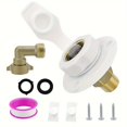 thumbnail image 5 of LEEYNEER RV Freshwater Inlet with Check Valve  Brass Water Connection  3/4” NH Female to 1/2” NPT Male Thread Flange  Motorhome Camper Trailer Boat Compatible  Includes Dust Cap And PTFE, 5 of 5