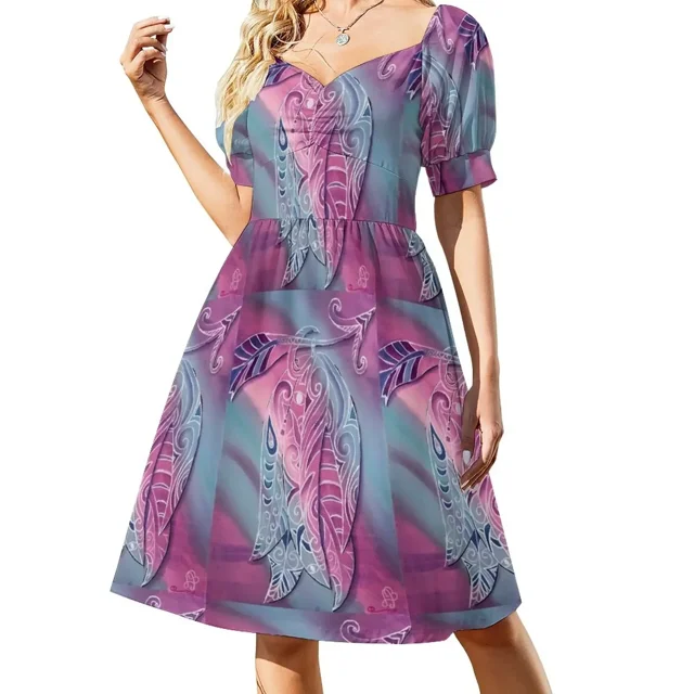 Vestido maorí de plumas de manga corta, vestido de noche para mujer, vestidos largos para mujer, vestidos de cóctel