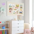 thumbnail image 4 of Large Bulletin Board 48x36 inch with Linen Cork Boards Wall Decor Hanging Pin Wood Framed Display Bulletin Cork Photo Picture Board Light for Room School Office 30-Pushpin White, 4 of 6