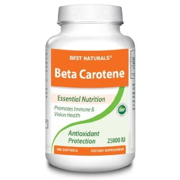 Best Naturals Beta Carotene 25000 IU, 180 Ct