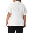 thumbnail image 3 of Agnes Orinda Vestons pour Femmes Grande Taille Décontractés à Manches Courtes avec Revers Cranté Veston de Travail Veste de Complet 1X Blanc, 3 of 6