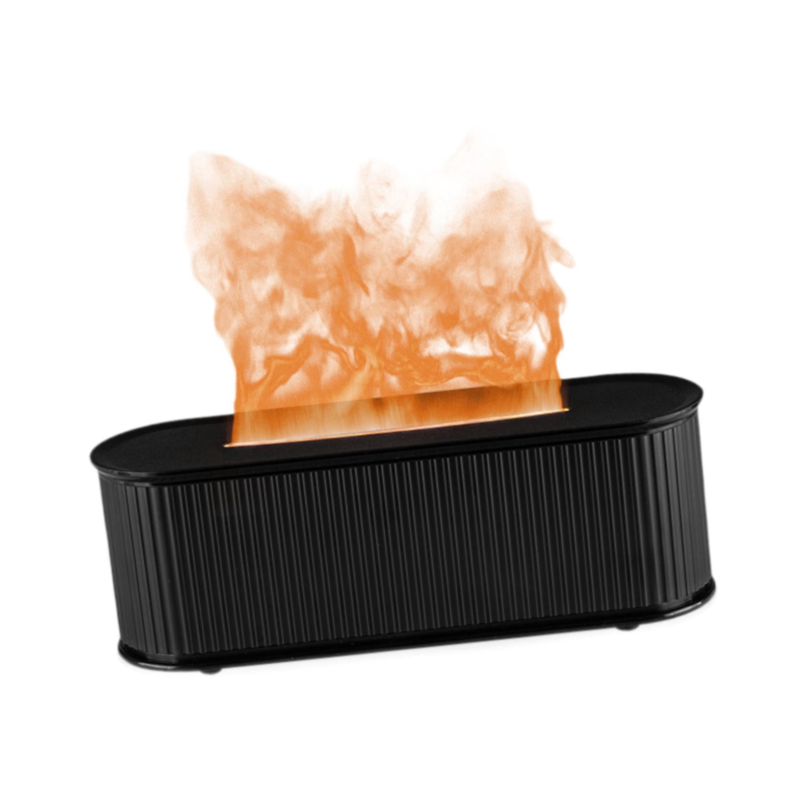 TISHITA 7 Colours Flame Essential Oil Humidifier Timing Function Portable for Bedroom Stylish Multifunctional Aroma Black