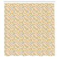 thumbnail image 2 of Ambesonne Geometric Shower Curtain, Triangular Shapes Circles, 69"Wx75"L, Sand Brown and Almond Green, 2 of 4