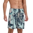 thumbnail image 2 of Balery Butterflies Skull Bows Pantalones cortos de pijama de punto de algodón para hombre con cinturilla y bolsillos-3X-Large, 2 of 6