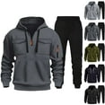 thumbnail image 3 of Sweatsuits for Men 2 Pcs Hoodie Men's Jogging Tracksuit Set Athletic Suit Set Navy M, 3 of 3