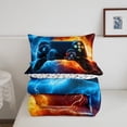 thumbnail image 4 of Blue Red Gamer Comforter Set,Honeycomb Gaming Comforter for Lightning Gamepad Bedding Set Game Room Decor Duvet Set Room Decor Quilt Set Bedding Collection, 4 of 7