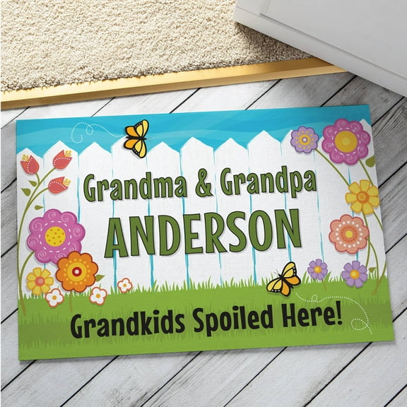 Personalized Grandkids Spoiled Here Doormat