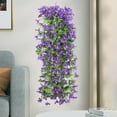 thumbnail image 4 of Artificial Lily Flower Garland Purple Silk Fake Floral Vines for Wedding Home Party Decor 31 Inch, 4 of 7