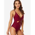 thumbnail image 3 of Women's Tummy Control One Piece Swimsuits V Neck Beach Bathing Suits, 3 of 5
