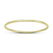 Skinny Thin Domed Stackable 14K Yellow Gold Band (.75 mm)