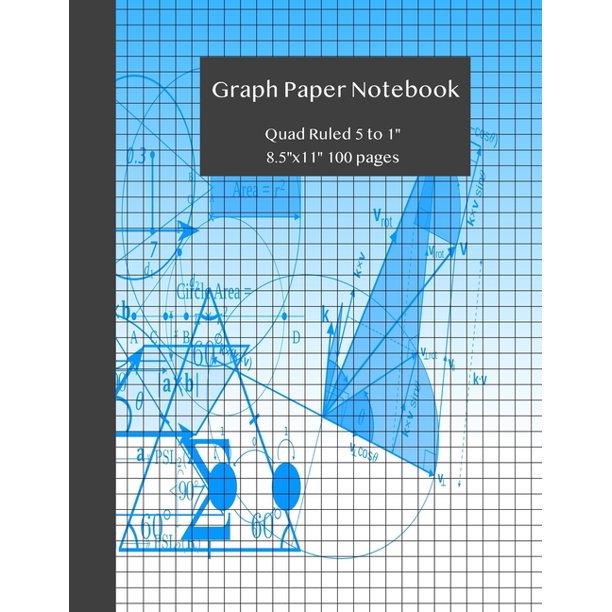 Graph Paper Notebook Grid Paper Notebook, Quad Ruled 5 to 1" 8.5"x11" 100 pages, Math and