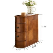 Tribesigns 2-Drawer Solid End Table, 23.6H Wood Side Tables No Assembly Required, Living Room, Home, Brown