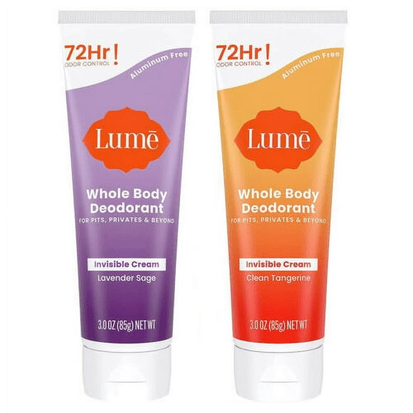 Lume Whole Body Deodorant - Invisible Cream Tube - 72 Hour Odor Control - Aluminum Free, Baking Soda Free, Skin Safe - 3.0 ounce (Lavender Sage)