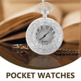 thumbnail image 3 of Reloj de bolsillo vintage con números romanos, reloj de bolsillo retro en relieve con cadena, 3 of 7