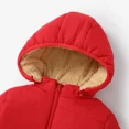thumbnail image 5 of PatPat Toddler Girl Coats Boy Winter Clothes Fleece Lined Hooded Puffer Jacket for Toddler Kids Solid Long Sleeve Warm Outerwear, Red, 4-5 Years, 5 of 9